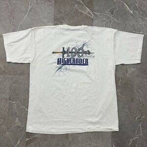 90s Vintage Highlander Graphic Tee Mens 2XL Movie Promo 100th Episode White